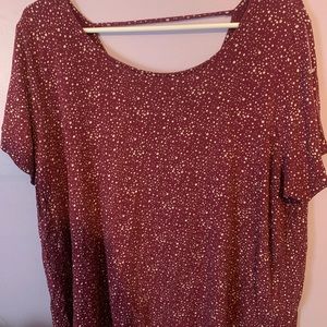 purple and white speckled blouse size 3x